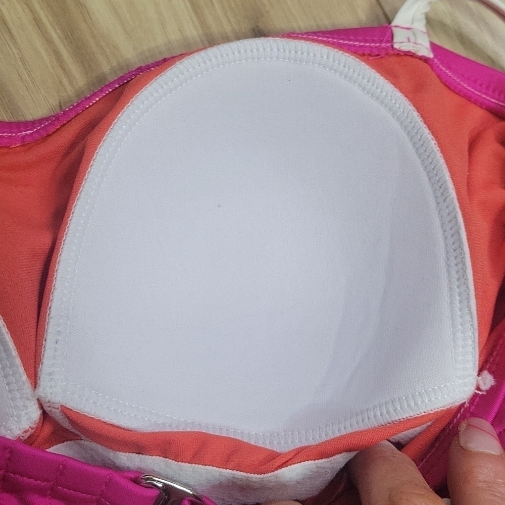 Shade and Shore Pink Colorblock Cut-out Swimsuit - Picture 10 of 12